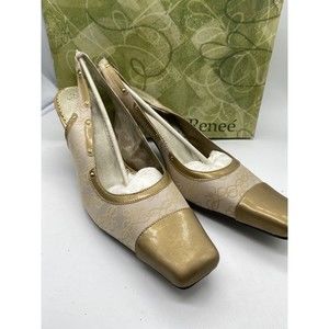 J Renee Womens Shoes Size 12 W  Gold Pointed Toe